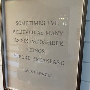 Framed Alice In Wonderland Lewis Carrol quote